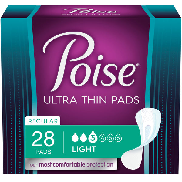 Kimberly-Clark Poise Ultra Thin Incontinence Pads – Light Absorbency, Regular, 9.45 Inches