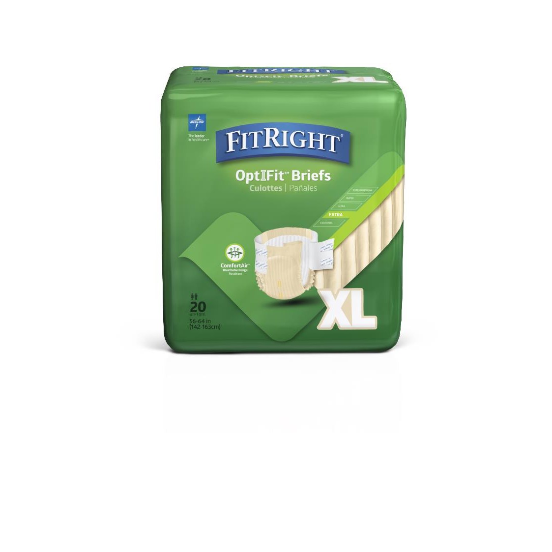 FitRight Extra Adult Incontinence Briefs, Moderate Absorbency, Cloth-Like Comfort