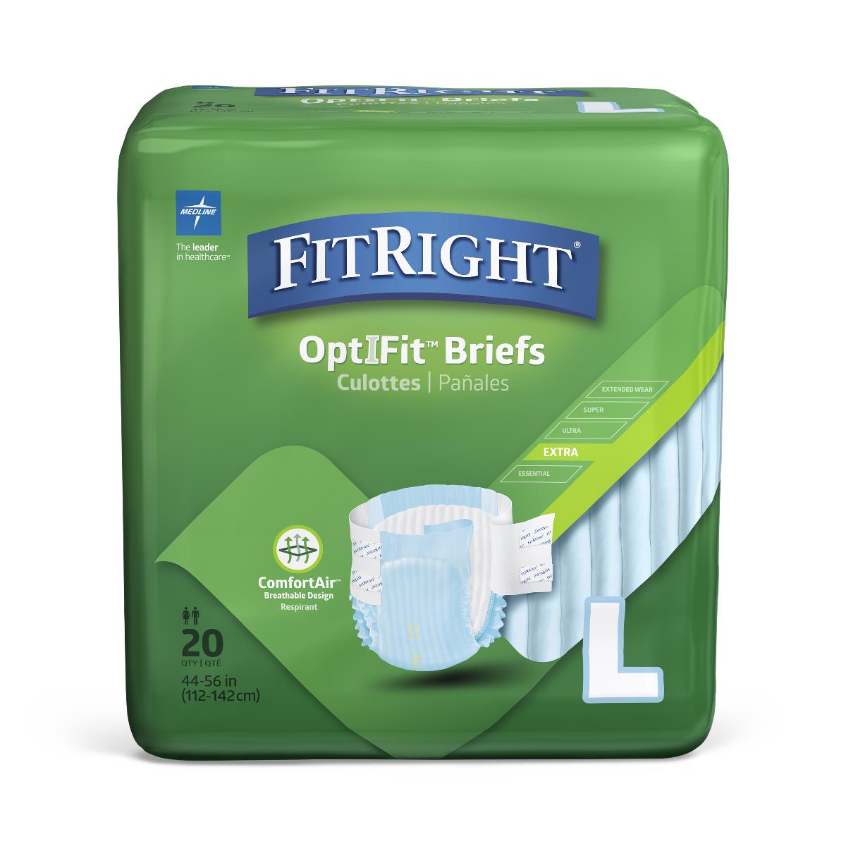 FitRight Extra Adult Incontinence Briefs, Moderate Absorbency, Cloth-Like Comfort