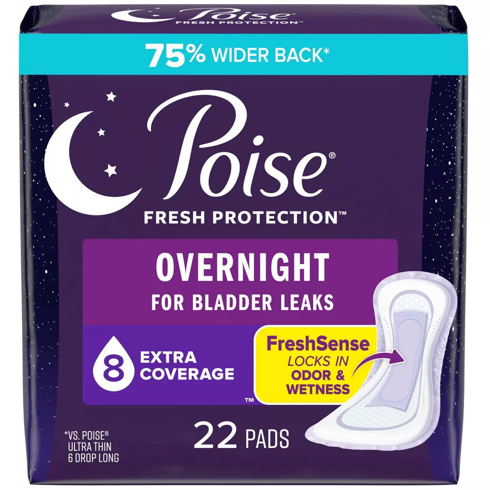 Poise Extra Coverage Pad, Fresh Protection, Long – Most Absorbent Pad for Bladder Leaks