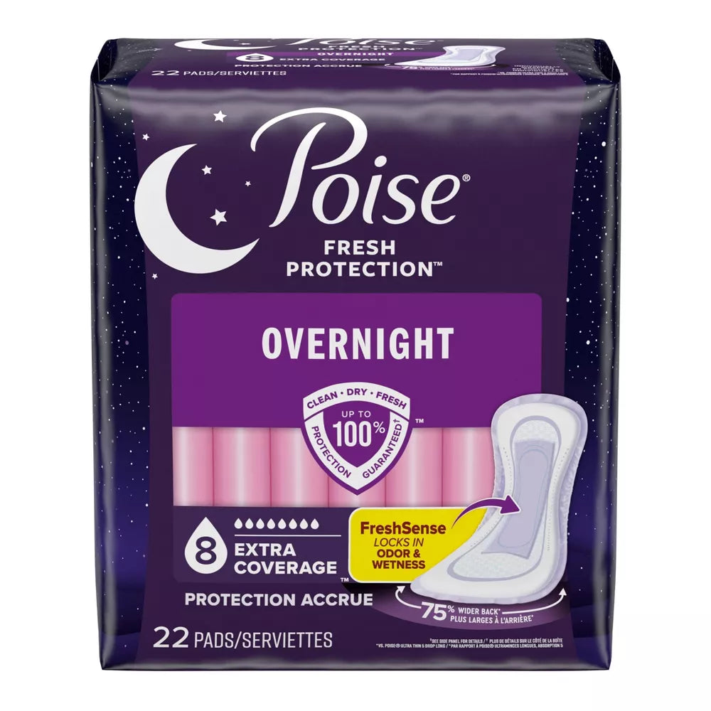 Poise Extra Coverage Pad, Fresh Protection, Long – Most Absorbent Pad for Bladder Leaks