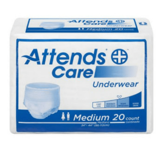 Attends Regular Absorbency Protective Underwear, Medium – Unisex, Comfortable, and Reliable