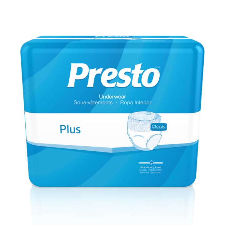 Presto® Plus Incontinence Underwear Size Medium – Maximum Absorbency, OdorSecure™