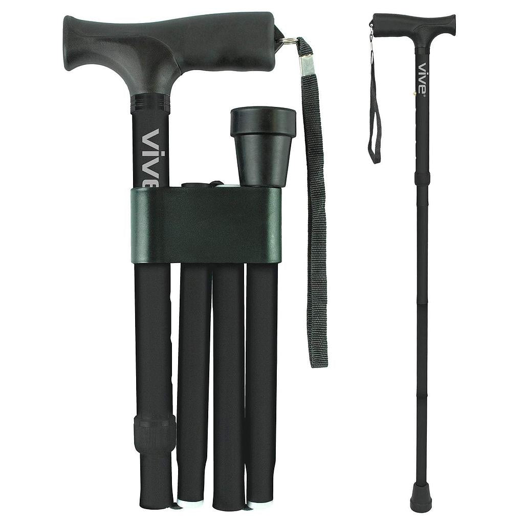 Vive Health Folding Cane – Lightweight, Adjustable, Collapsible Mobility Aid