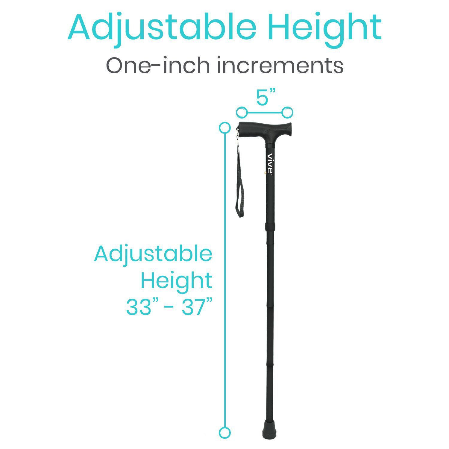 Vive Health Folding Cane – Lightweight, Adjustable, Collapsible Mobility Aid