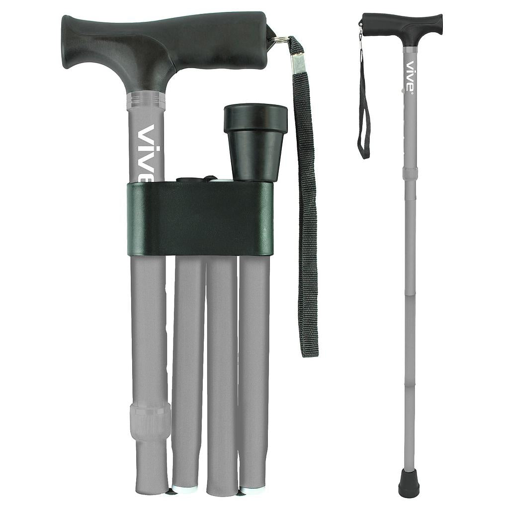 Vive Health Folding Cane – Lightweight, Adjustable, Collapsible Mobility Aid