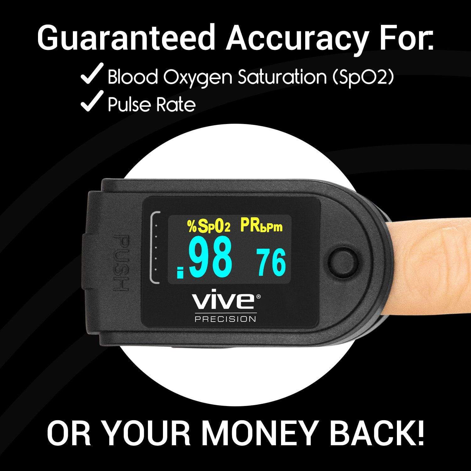 Vive Health Smart Pulse Oximeter – SpO2 and Pulse Monitor with App Compatibility