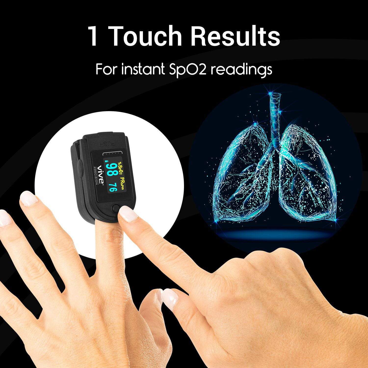 Vive Health Smart Pulse Oximeter – SpO2 and Pulse Monitor with App Compatibility