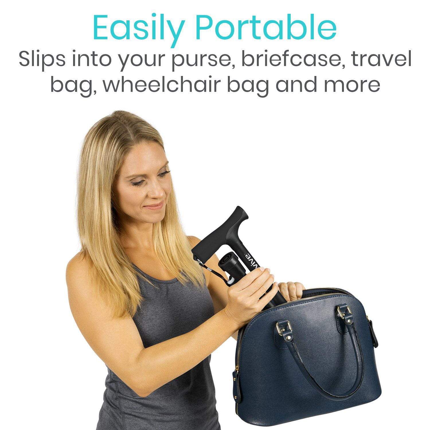 Vive Health Folding Cane – Lightweight, Adjustable, Collapsible Mobility Aid